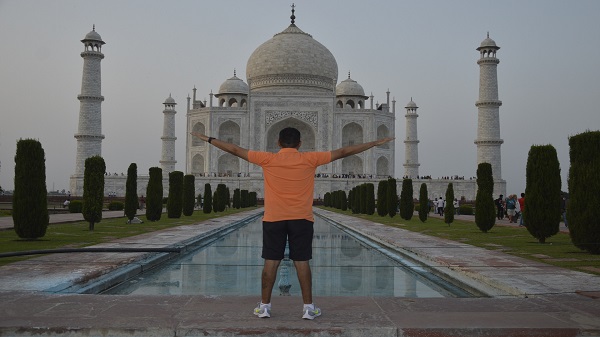 Nuestro invitado de Panamá en Taj Mahal, Agra
